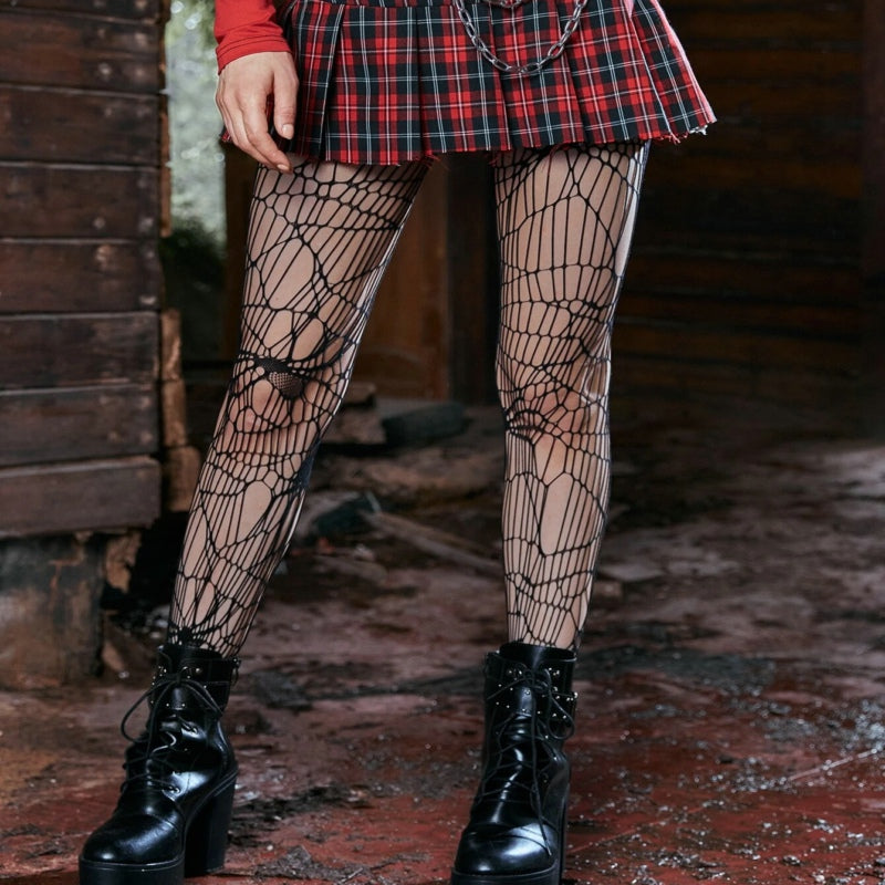 Spider Pattern Fishnet Stockings Tights