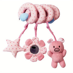 Cartoon Animal Rattle Sensory Toy for Babies Clip on Car Seat & Stroller Toys