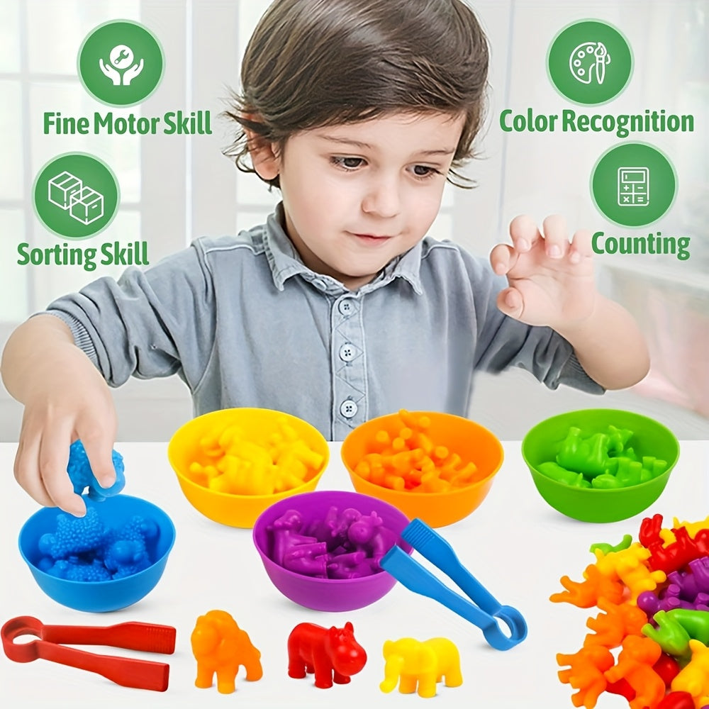 Edutainment Animal Toy Counting Sorting Bowl Learning Set