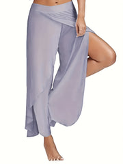 Women's Plus Solid Wide Leg Pants