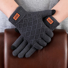 Men's Wool Gloves Touch Screen Knit Lining