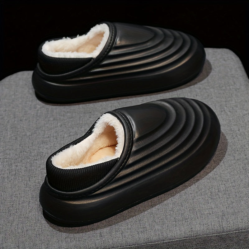 Boys Comfortable Non Slip Fleece House Shoes Soft Bottom Walking Shoes