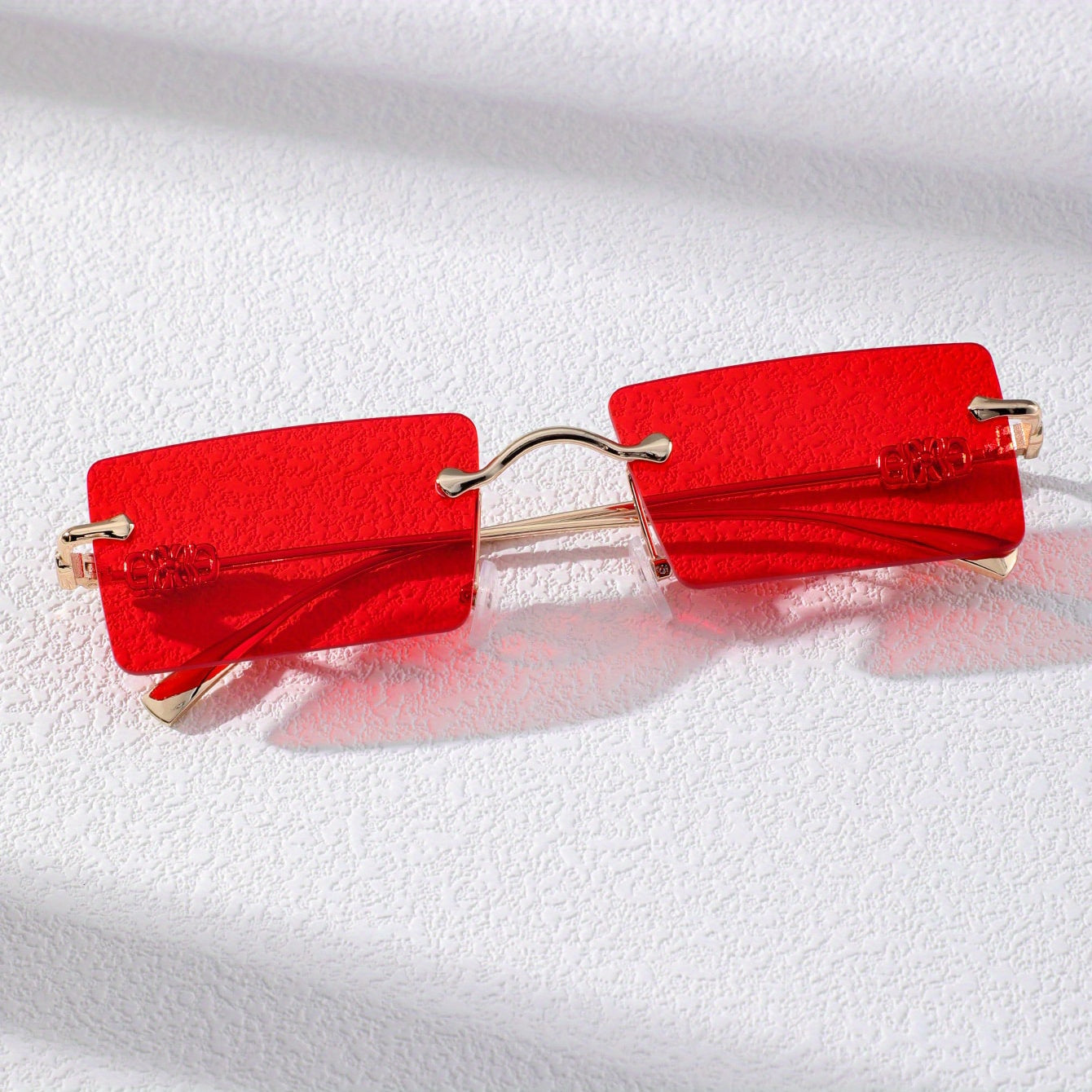 Vintage Rimless Sunglasses Thin Metal UV400
