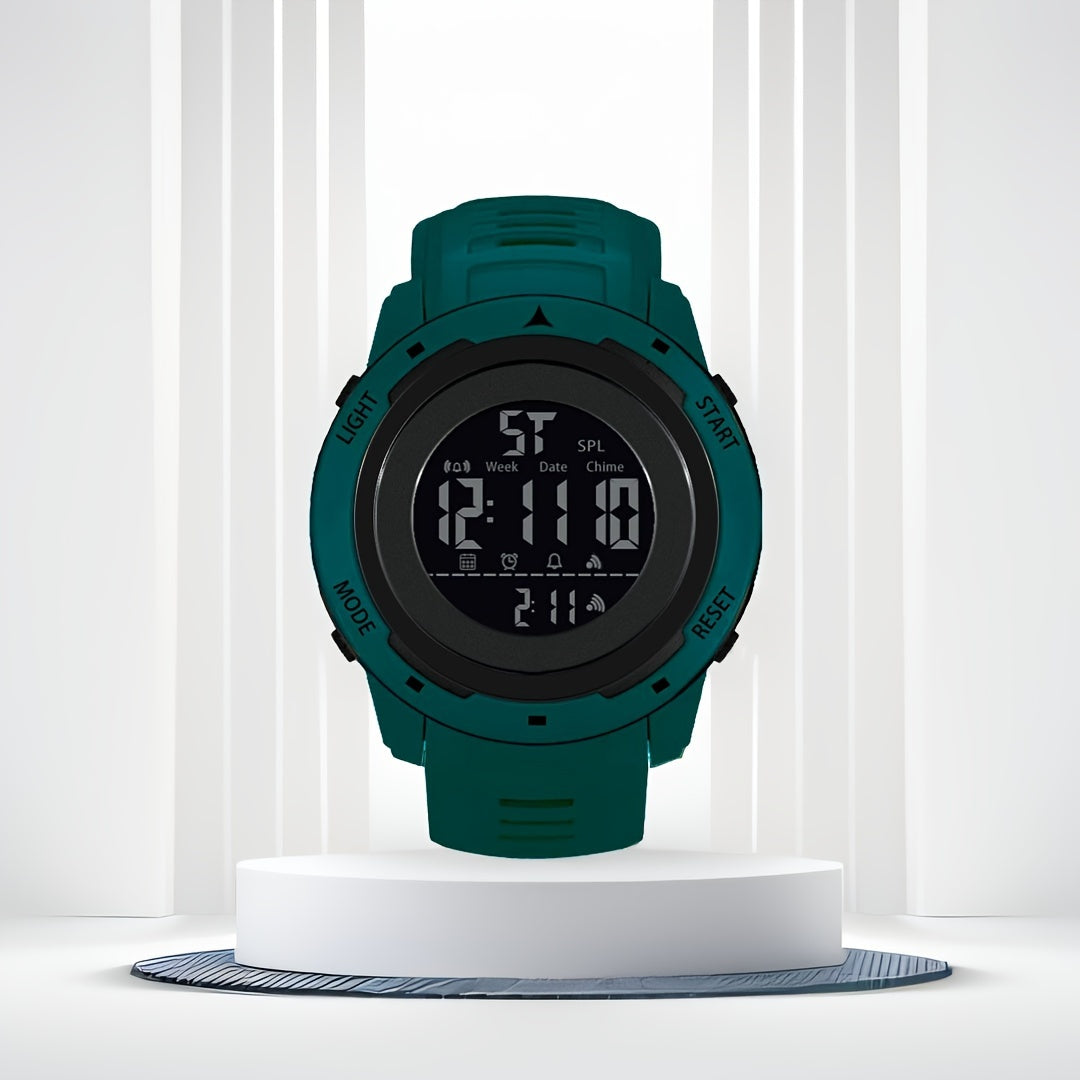 Outdoor Sports Electronic Watch With Date Week Chronograph Stopwatch