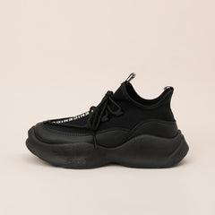 Thick Sole Chunky Shoes Letter Lace up Sneakers Women's Footwear