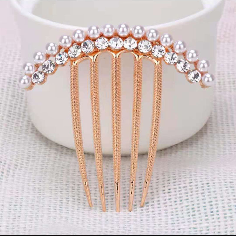 Rhinestone Faux Pearl Crystal Hair Comb Wedding Bridal Hairpin Hair Ornaments