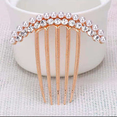 Rhinestone Faux Pearl Crystal Hair Comb Wedding Bridal Hairpin Hair Ornaments