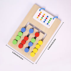 Wooden Matching Slide Puzzle for Kids 3 6 Years Shape Sorting Game