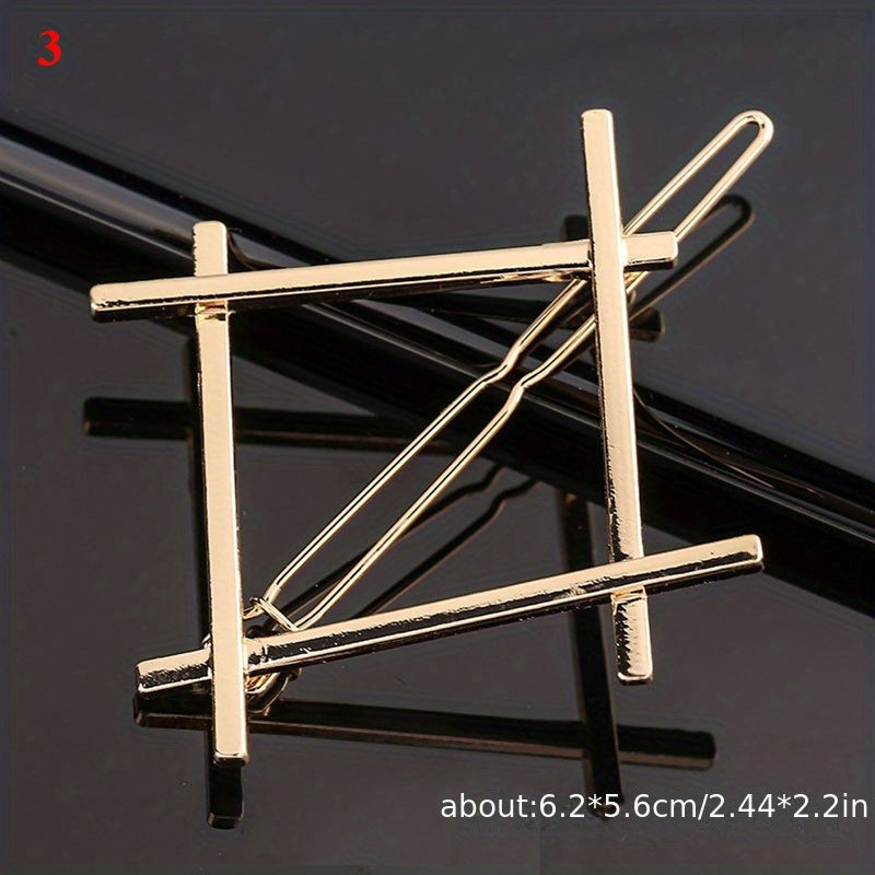Triangle Moon Shape Hair Clip Side Clip Ponytail Clip Female Alloy Bobby Pin