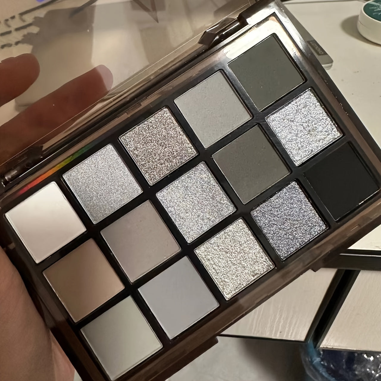 15 Shade Smoky Eyeshadow Palette Punk & Grayscale Make Up Kit