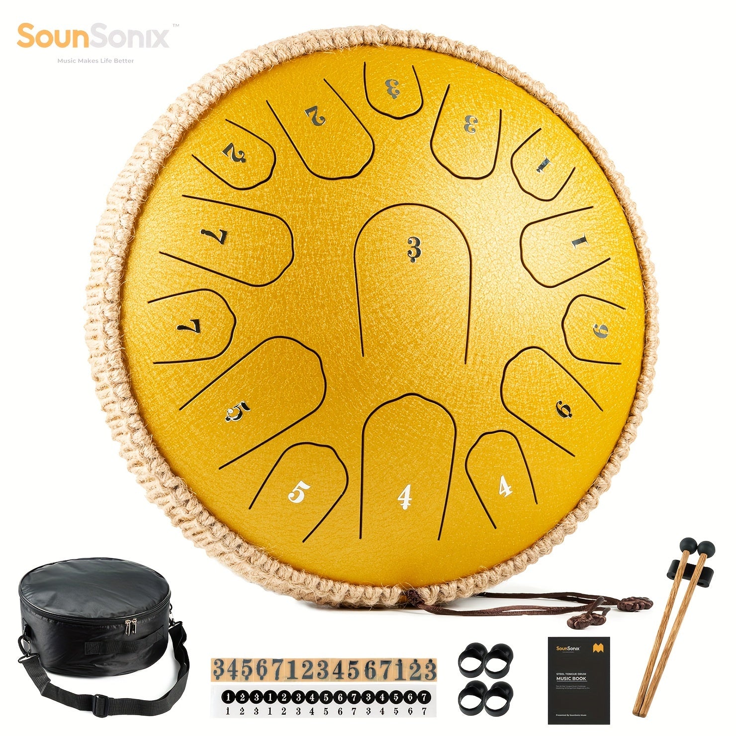 Steel Tongue Drum 15 Notes Hand Pan Drum D Major