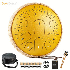 Steel Tongue Drum 15 Notes Hand Pan Drum D Major