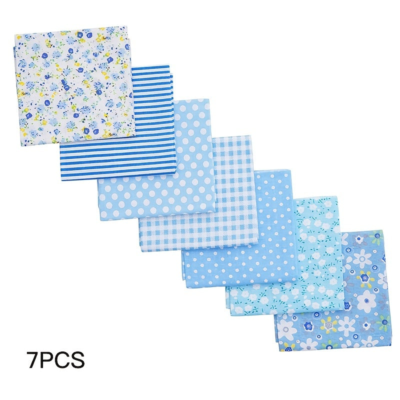 7pcs Cotton Craft Fabric Patchwork Bundle Squares DIY Sewing Scrapbooking