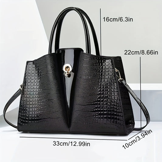 Crocodile Pattern Large Capacity Handbag Briefcase