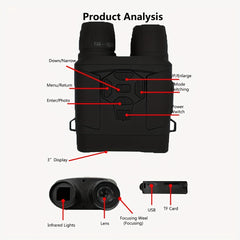 4K Night Vision Binoculars Camo 7" Screen Rechargeable