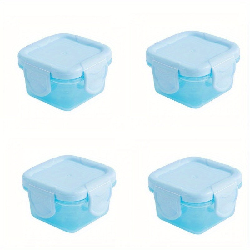 4pcs Mini Food Storage Container Leakproof Lid 60ml