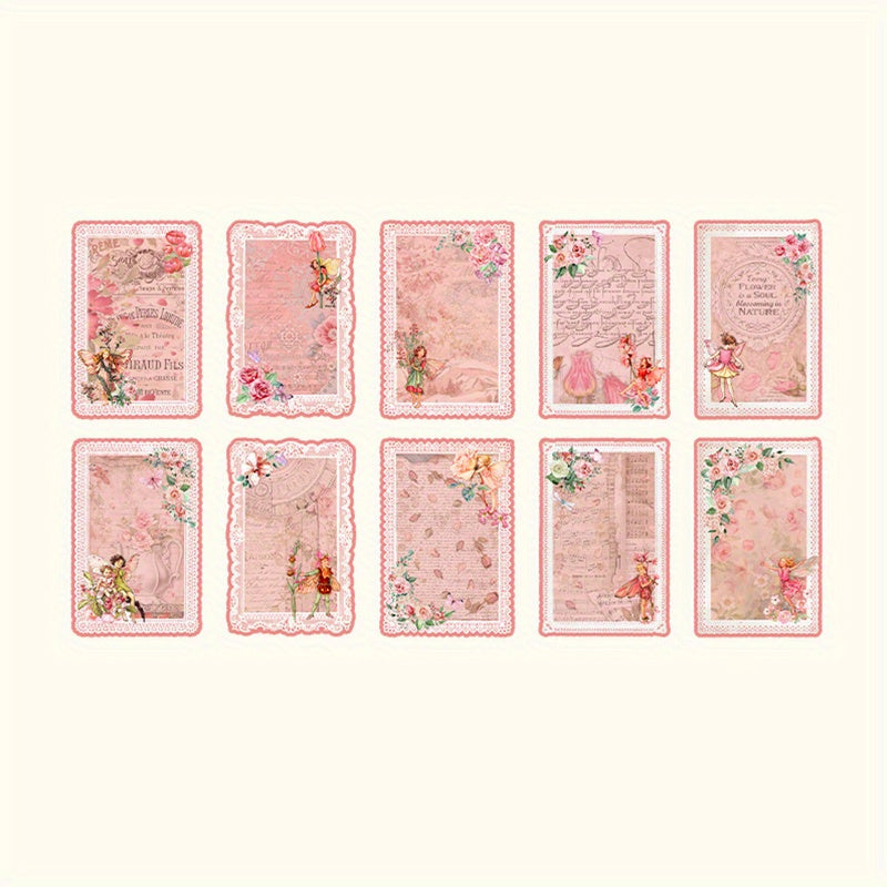 20pcs Flower Fairy Lace Writing Paper Forest Elf Series Retro Decorations