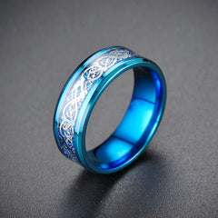 Men's Steel Dragon Pattern Ring Retro Niche Men's Ring