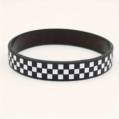 4pcs Checked Pattern Bracelet Silicone Wristband Rubber Wristband
