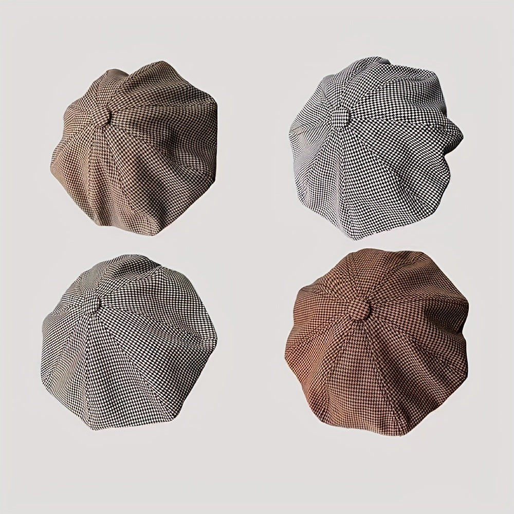 Vintage Plaid Beret Casual Cotton Painter Hat