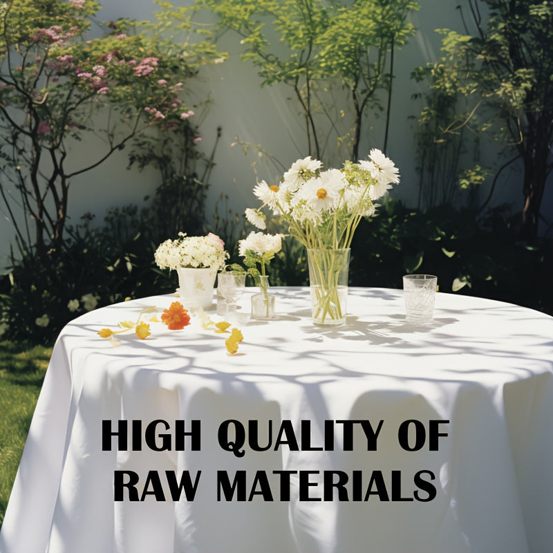 Waterproof Round Tablecloth for Picnic or Party, Rectangle Style Table Cover