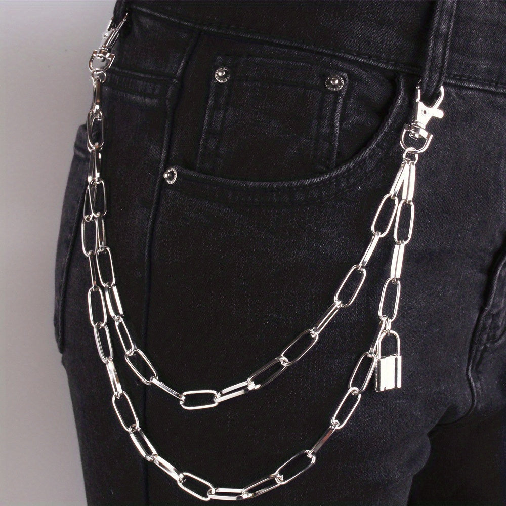 Metal Pants Chain Stylish Punk Lock Chain Jeans Decoration Hip Hop Street Wear