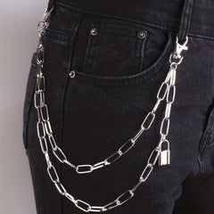 Metal Pants Chain Stylish Punk Lock Chain Jeans Decoration Hip Hop Street Wear