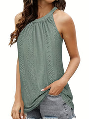 Boho Halter Neck Tank Top Women's Clothing