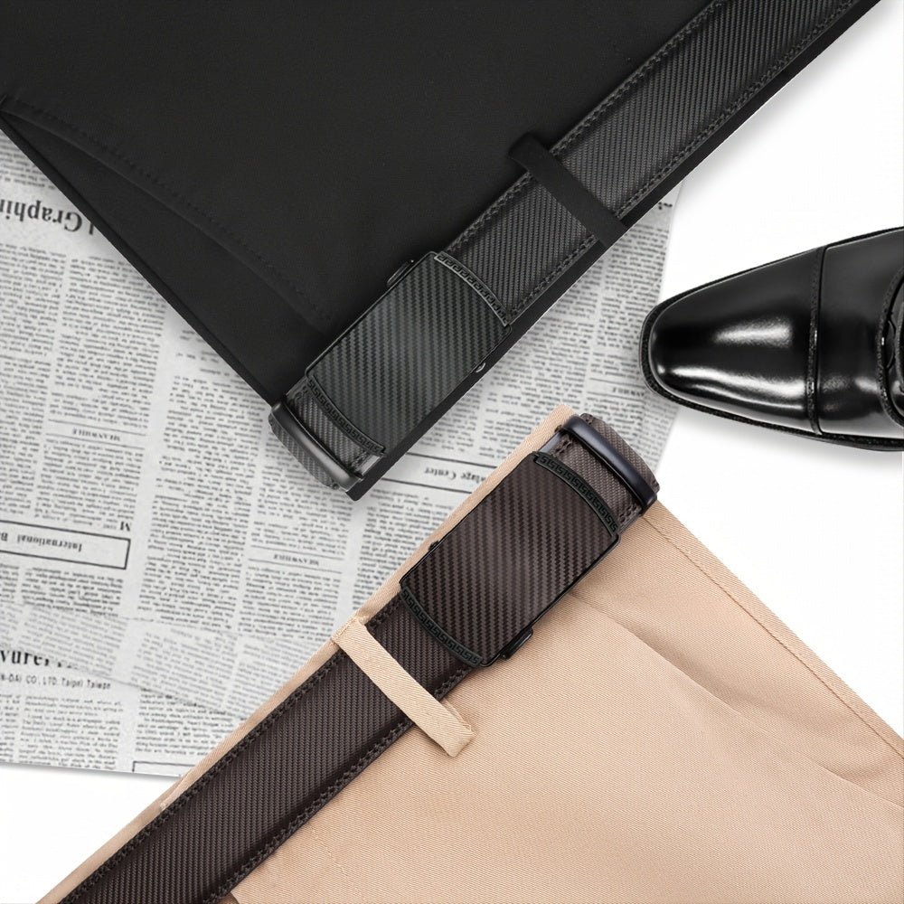 Men's Ratchet Belt Dress Leather Slide Belt