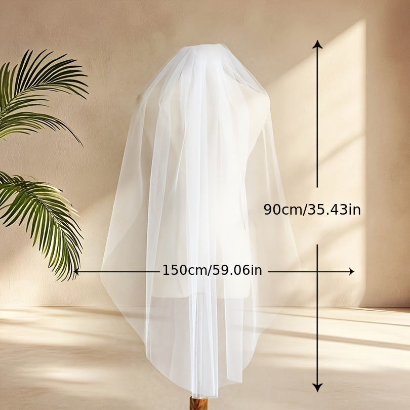 Cathedral Length Ivory Bridal Veil with Comb