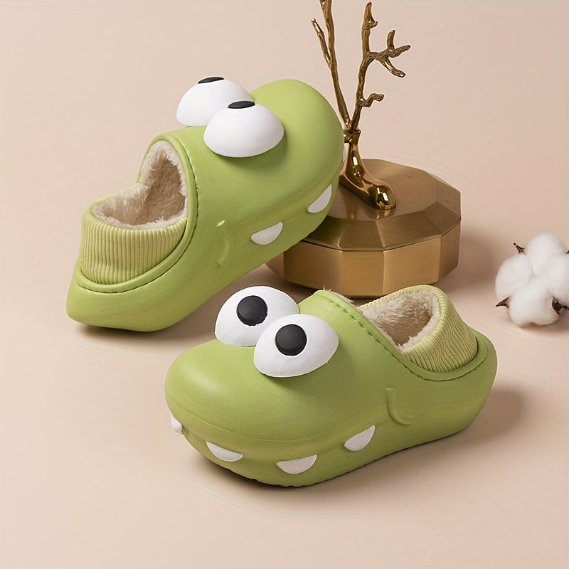 Boys Funny Eyes Cartoon Slides Cozy Slippers For Indoor Outdoor Bedroom