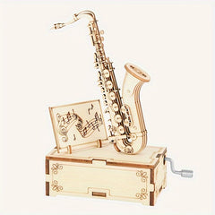 DIY Saxophone Puzzle Wooden Music Box Ideal Birthday Gift Teens