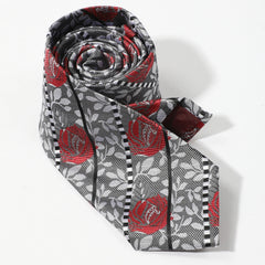 Men's Striped Rose Flower Party Necktie