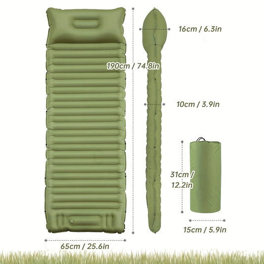 Ultralight Inflatable Sleeping Pad with Pillow for Camping