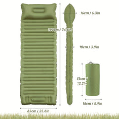 Ultralight Inflatable Sleeping Pad with Pillow for Camping