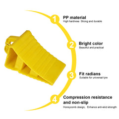2pcs Wheel Chock With Handle Quick Grip Ribbed Wheel Chocks & Shock Absorbers