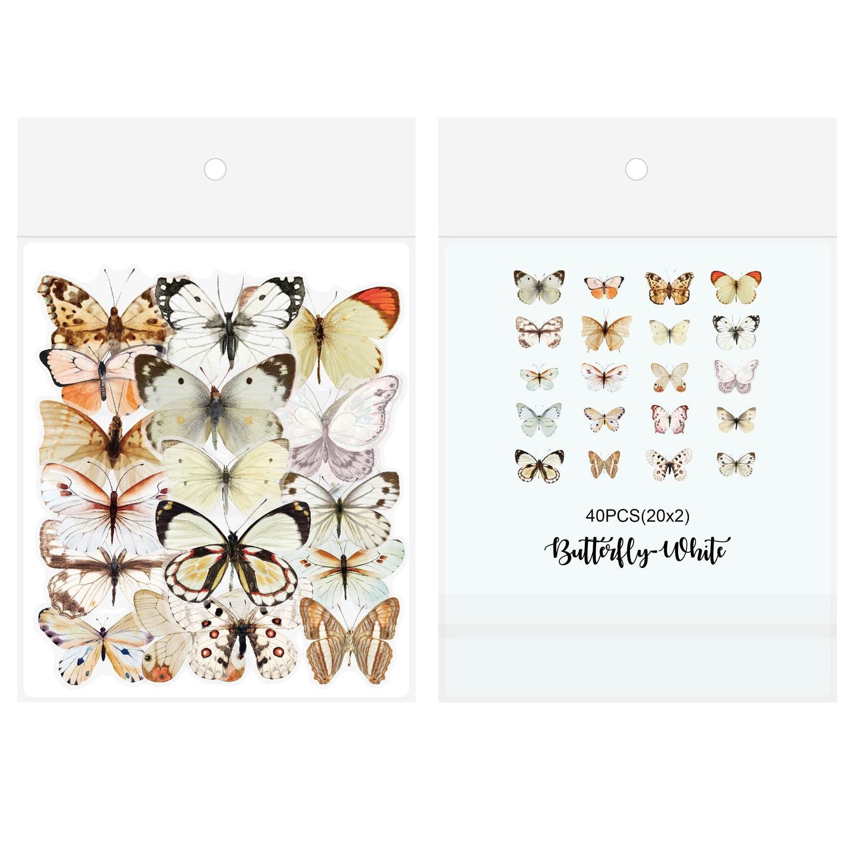 40pcs Butterfly Journal Stickers DIY Decorative Vintage Scrapbook Stickers