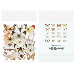 40pcs Butterfly Journal Stickers DIY Decorative Vintage Scrapbook Stickers