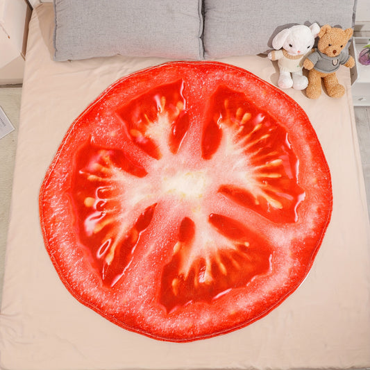 Soft Tomato Pattern Blanket Warm Flannel Blanket All Seasons Office Bed Camping