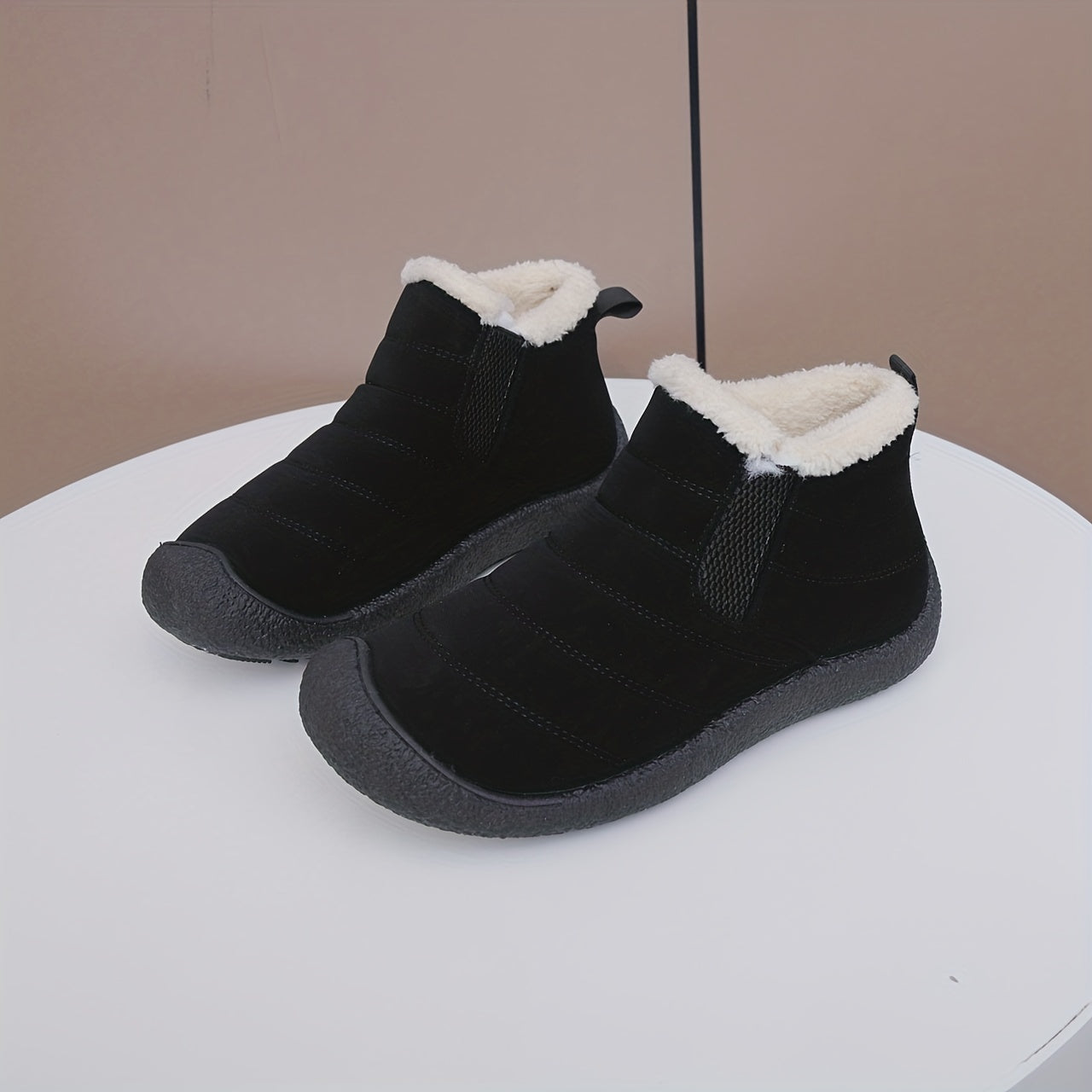Women's Solid Snow Boots Plush Lined Slip On Winter Non Slip Boots