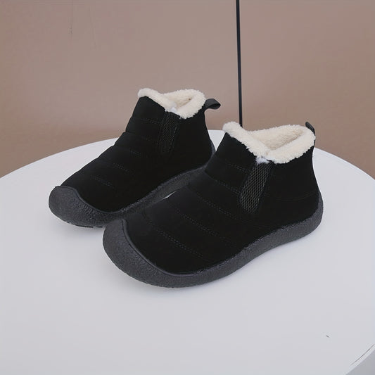 Women's Solid Snow Boots Plush Lined Slip On Winter Non Slip Boots