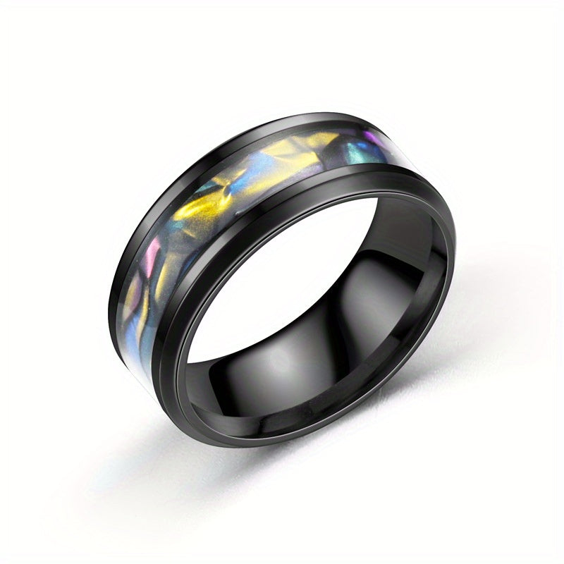 European American Men's Shell Titanium Steel Ring