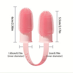 1pc Pet Two Finger Toothbrush for Cat and Dog Oral Cleaning