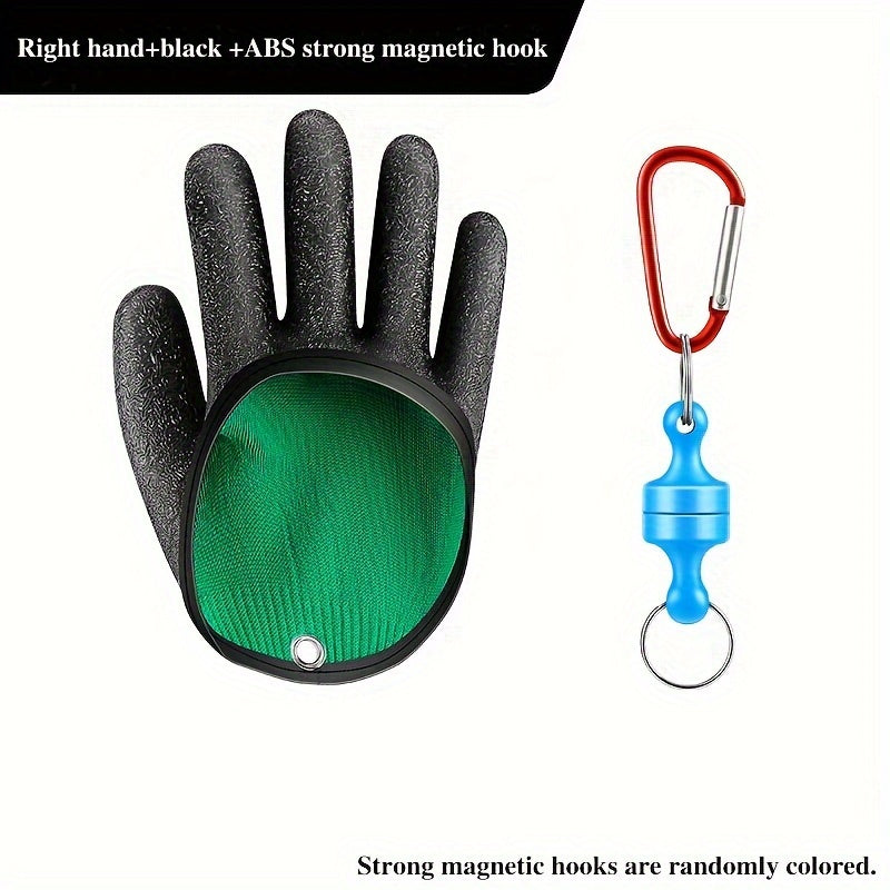 Anti slip Fishing Gloves Waterproof With Magnetic Release Clip