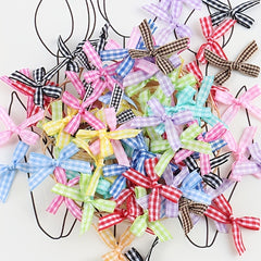 30pcs Colorful Plaid & Ribbon Bows Hair Clips DIY Decoration Crafts