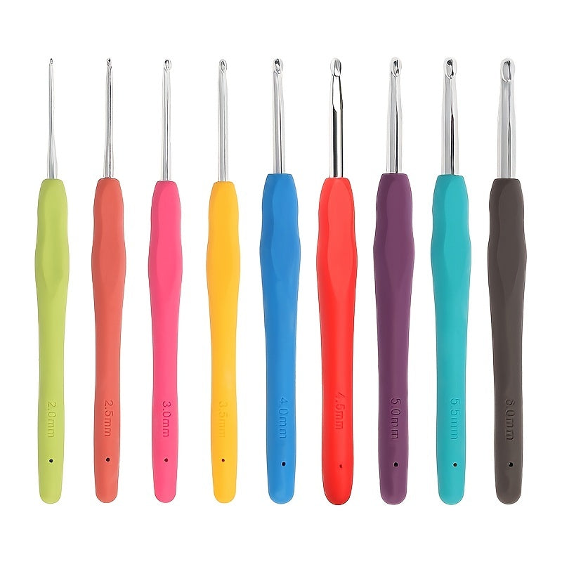 9pcs 14pcs Colorful Soft Handle Crochet Hook Set