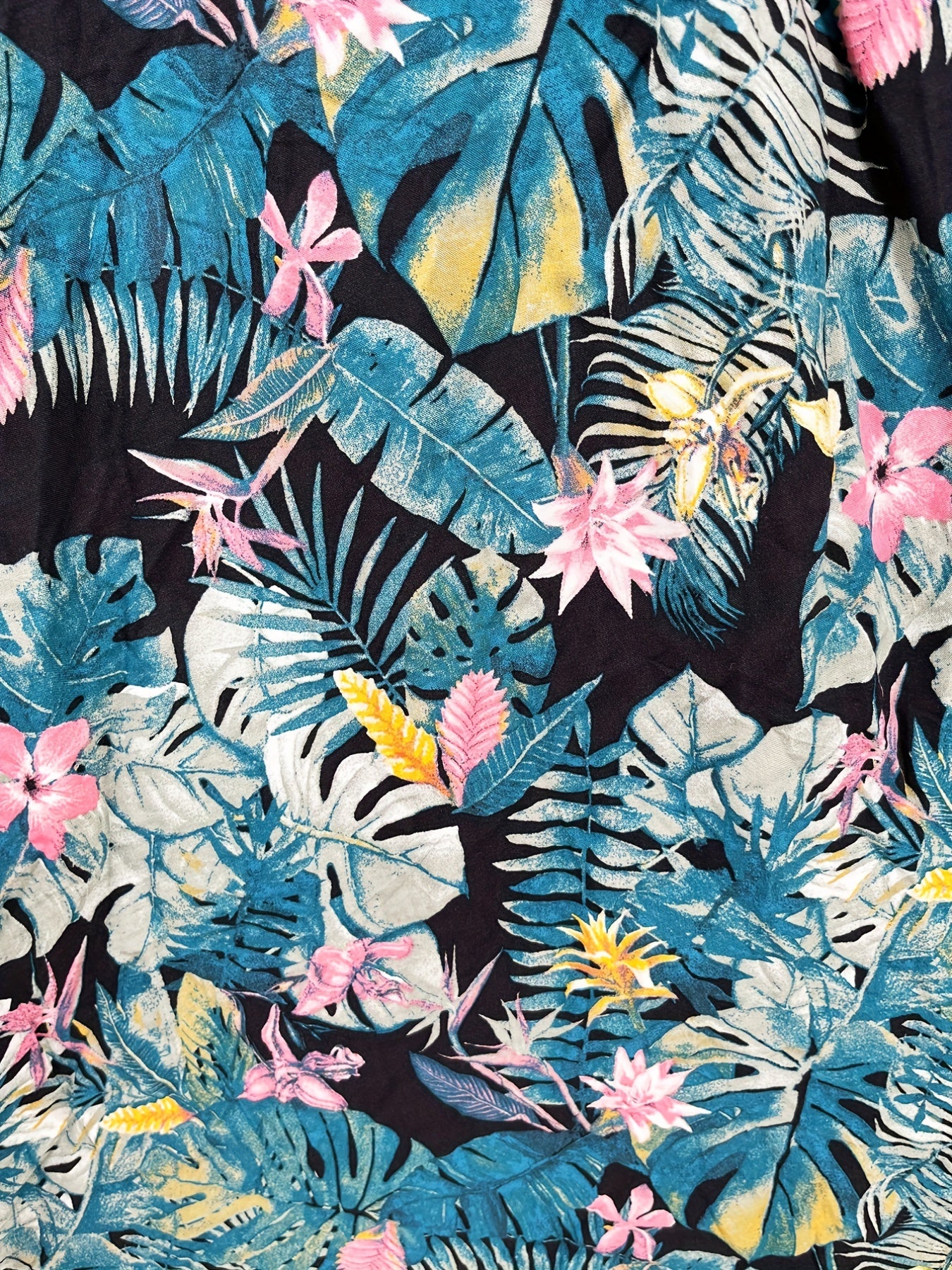 Tropical Floral Leaf Print Tie Shoulder Cami Beach Cover Up