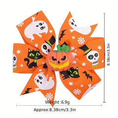 Halloween Pumpkin Bow Hair Clip for Girls