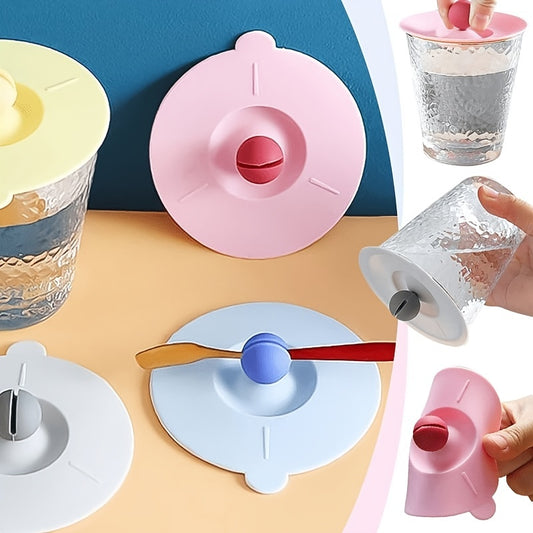 4pcs Universal Silicone Cup Lids, Dust Proof Round Mug Covers