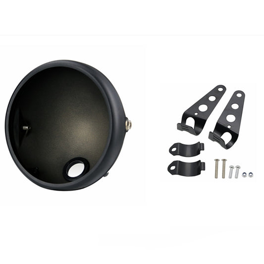 Motorcycle LED Headlight Housing Cover Bucket Round Headlamp Mount